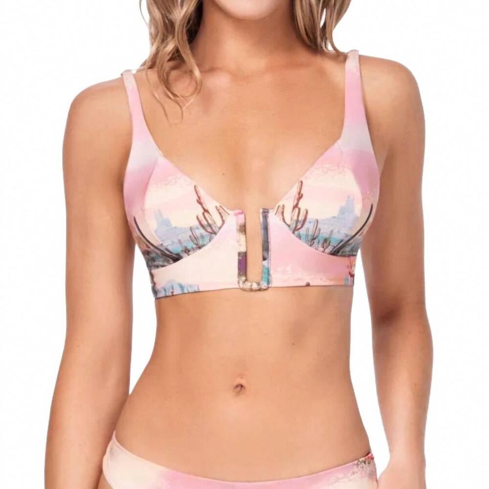 NEW OLA AZUL kiara desert bikini top in multicolor